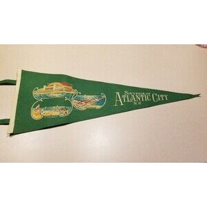 Vintage Souvenir of Atlantic City felt pennant